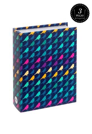 Kit Mart Livros Caixa 3 Peças Multicolorido