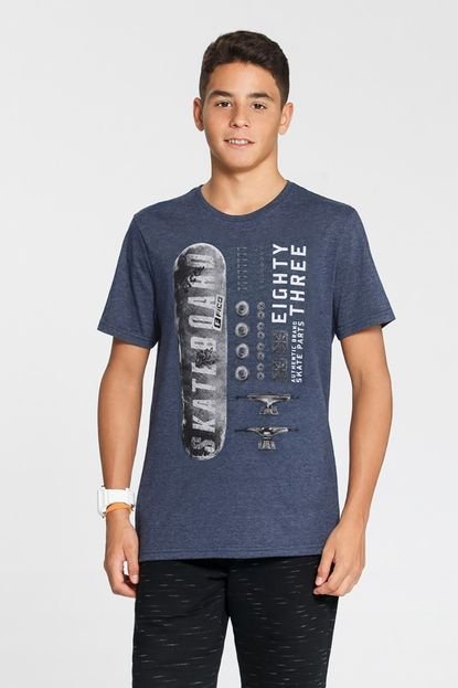 Camiseta Juvenil Menino Skate Marinho - Fico - Marca Fico