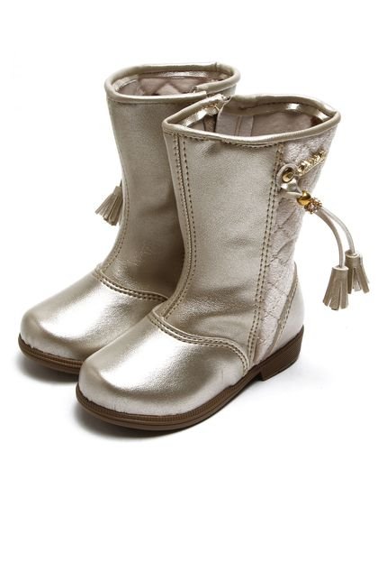 Bota Nathiely Menina Dourado - Marca Nathiely