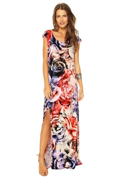 Vestido Longo Malwee Flor Multicolorido - Marca Malwee