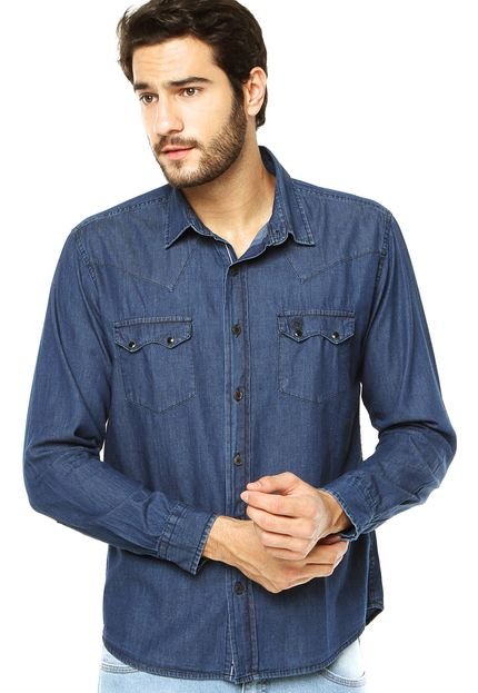 Camisa Jeans Mandi Recortes Azul - Marca Mandi