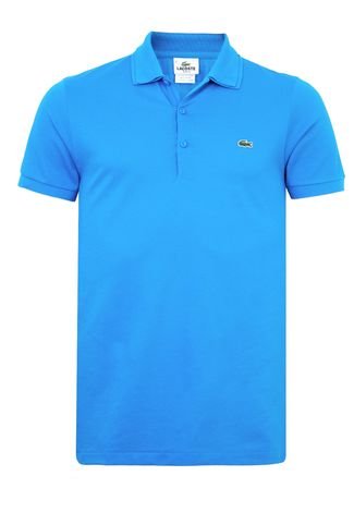Camisa Polo Lacoste Logo Azul