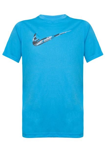 Camiseta Nike Leg Rain Camo Swoosh Tee Yth Azul - Marca Nike