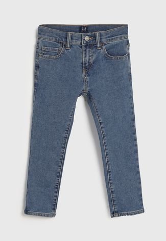 Calça Jeans GAP Infantil Pespontos Azul
