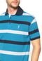 Camisa Polo Aleatory Listras Azul/Branca - Marca Aleatory