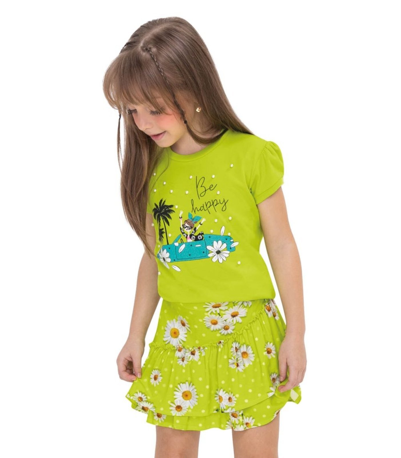 Blusa Infantil Feminina Em Cotton Leve Trick Nick Verde - Marca Trick Nick