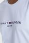 Camiseta Tommy Hilfiger Logo Bordado Azul - Marca Tommy Hilfiger