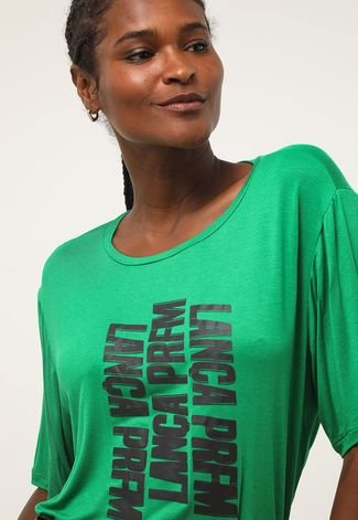 Camiseta Lança Perfume Reta Logo Acetinada Verde