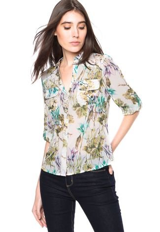 Camisa Aishty Floral Off-White