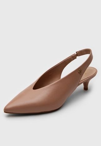 Scarpin DAFITI SHOES Slingback Bege - Compre Agora