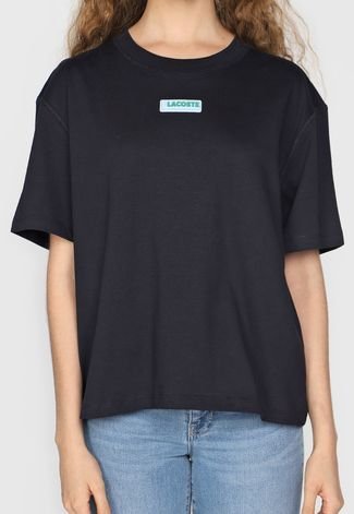 Camiseta Lacoste L!VE Logo Azul-Marinho