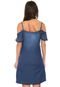 Vestido Ciganinha Jeans Cativa Curto Lace Up Azul - Marca Cativa