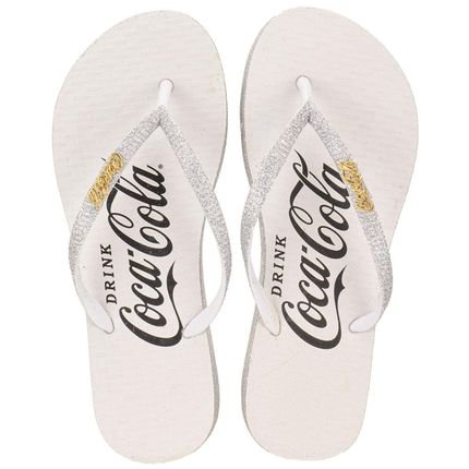 Chinelo Feminino Shoes Glam Up  Coca-Cola Cc3643 5373643 Branco - Marca Coca Cola