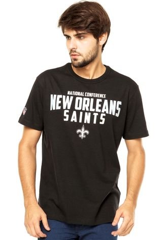 Camiseta New Era NFL Script New Orleans Saints Preta