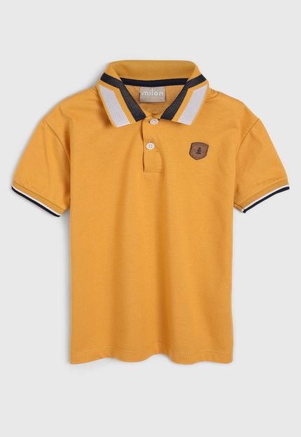 Camisa Polo Milon Infantil Frisos Amarela - Marca Milon