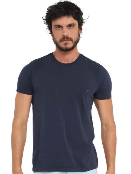 Camiseta Ellus Masculina Cotton Fine Basic Logo Azul Marinho - Marca Ellus