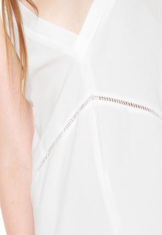 Vestido Calvin Klein Jeans Curto Ajour Off-white