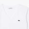 Camiseta de Algodão macio com ajuste relaxado e decote em V Branco - Marca Lacoste