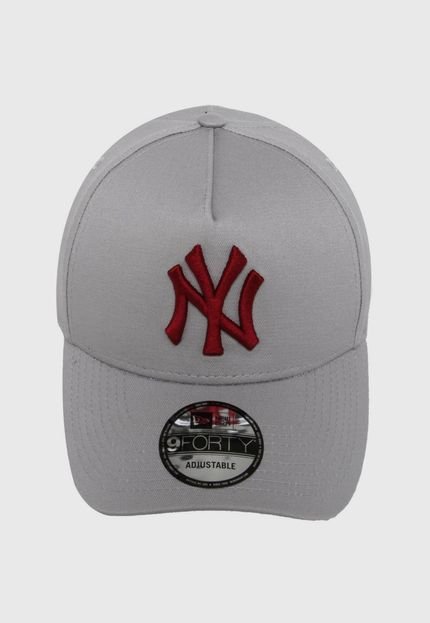 Boné Aberto New Era Snapback New York Yankees Aba Curva Cinza - Marca New Era
