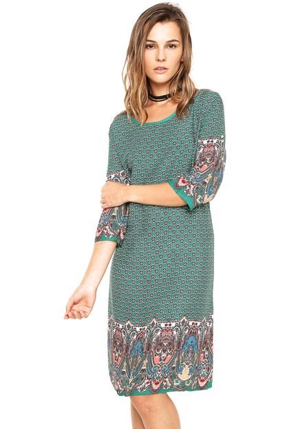 Vestido Meiling Curto Mix Verde - Marca Meiling