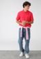 Camisa Polo Tommy Jeans Reta Frisos Rosa - Marca Tommy Jeans