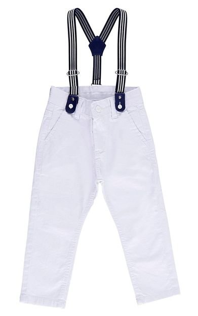 Calça Jeans Skinny Bebê Masculina 01 ao 03 Branco - Marca Crawling