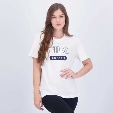 Camiseta Fila Letter Outline Feminina Branca - Marca Fila