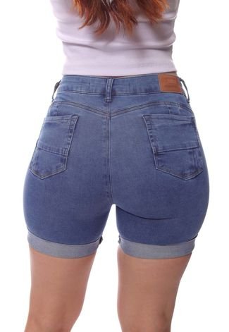 Bermuda  Jeans Feminina Meia Coxa Barra Italiana Crocker