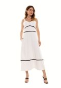 Vestido Bisô  Midi Liso Sianinha  Off White - Off White - Marca Bisô