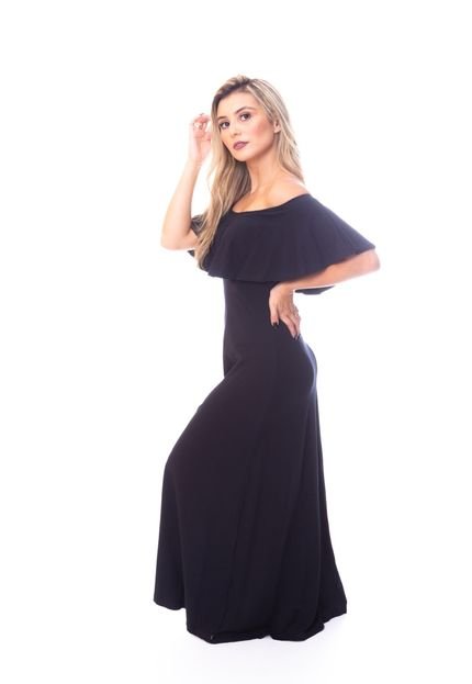 Vestido Moda Vicio Longo Ciganinha Preto - Marca Moda Vício
