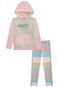 Conjunto Infantil Kukiê Inverno Legging e Blusão Happy Rosa - Marca Le Petit Kukiê
