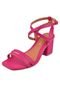 Sandália Salto Grosso Rosa Chic Calçados Salto Alto 7cm Bloco Pink - Marca Rosa Chic Calçados