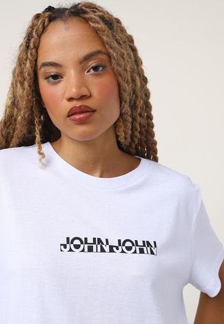 Camiseta Cropped Canelada John John Label Branca - Compre Agora