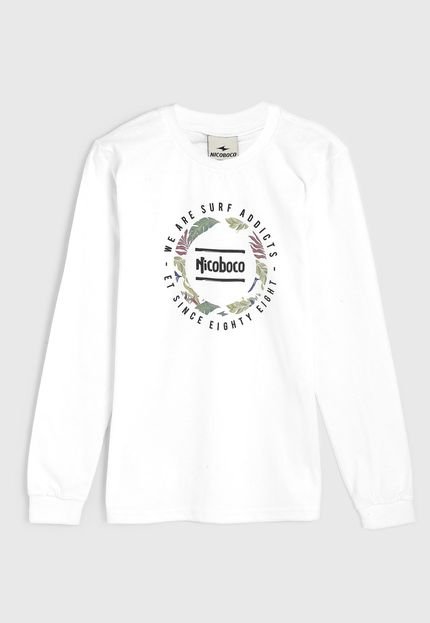Camiseta Nicoboco Infantil Estampada Branca - Marca Nicoboco