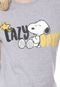 Camiseta Snoopy Lazy Days Cinza - Marca Snoopy
