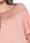 Camiseta Ana Hickmann Tule Rosa - Marca Ana Hickmann