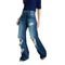 Calça Jeans Super Wide Leg Vicky Rasgos Reversa Azul - Marca Reversa