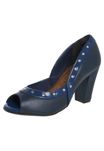 Peep Toe Dayflex Tachas Azul - Marca Dayflex