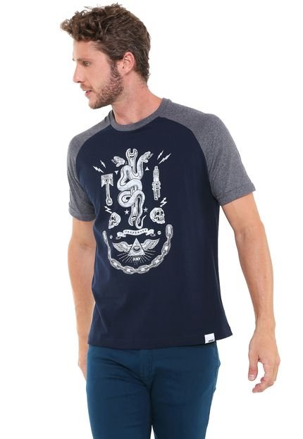 Camiseta HD Raglan Road Azul-marinho - Marca HD