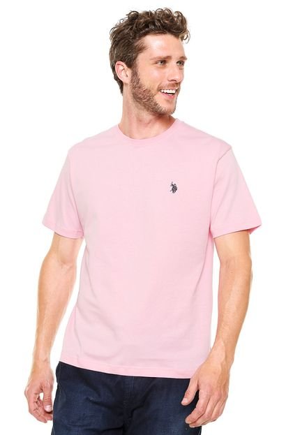 Camiseta U.S. Polo Bordado Rosa - Marca U.S. Polo