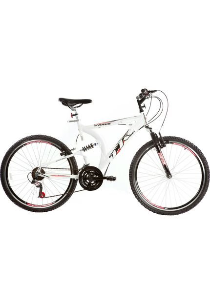 Bicicleta Aro 26 Full Suspension Alumínio Branco Track Bikes - Marca T&B TRACK