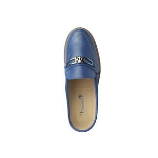 Sapato Feminino Mule Horsebit Sandro Moscoloni Tratorado Elke Azul Blue