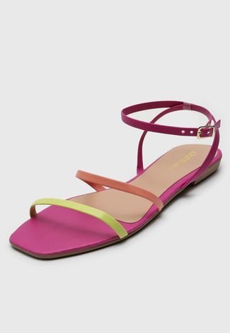 Sandália Dafiti Shoes Tiras Rosa - Compre Agora