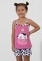 Baby Doll 4 Estações Infantil Pijama Feminino Curto Estampa Vaquinha Rosa - Marca 4 Estações