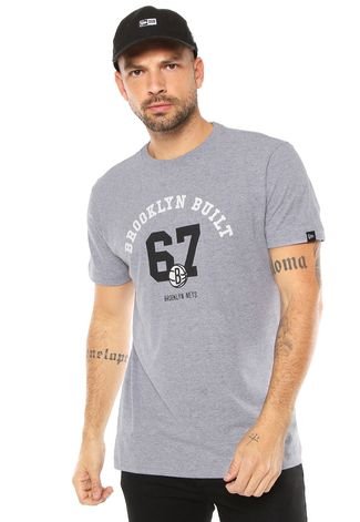 Camiseta New Era Brooklyn Nets Cinza