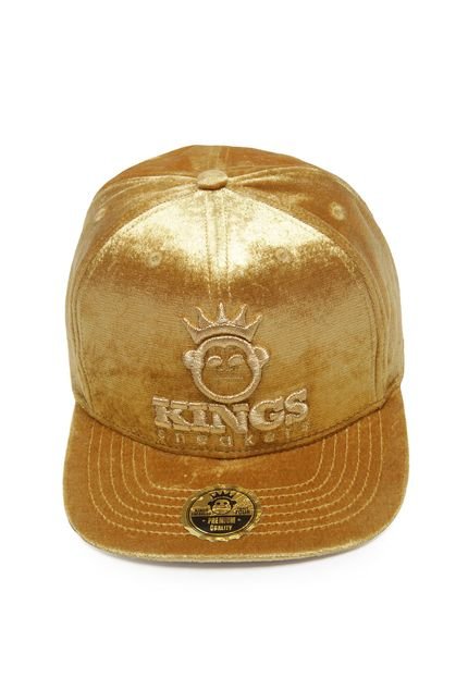 Boné Kings Strapback Veludo Dourado - Marca Kings