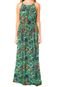 Vestido Longo Redley Floral Vazados Verde/Laranja - Marca Redley