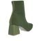 Ankle Boot Bebecê Salto Grosso Tecido Knit Verde Militar - Marca Bebecê