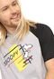 Camiseta Manga Curta Snoopy Estampada Cinza/Preta - Marca Snoopy