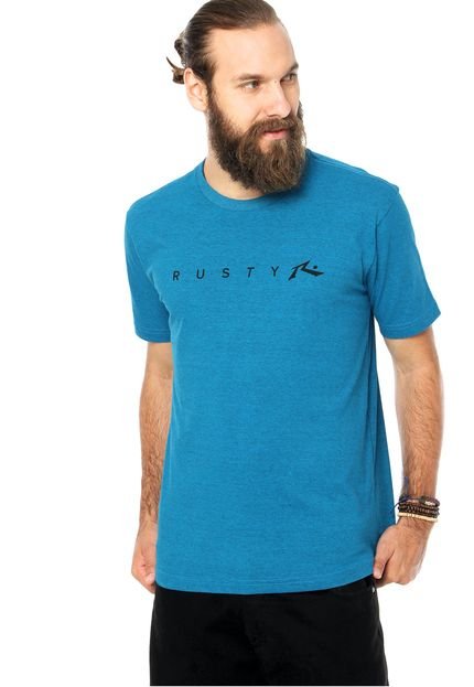 Camiseta Rusty Logo Azul - Marca Rusty